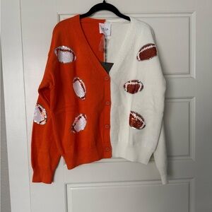 Orange and White Football Sweater